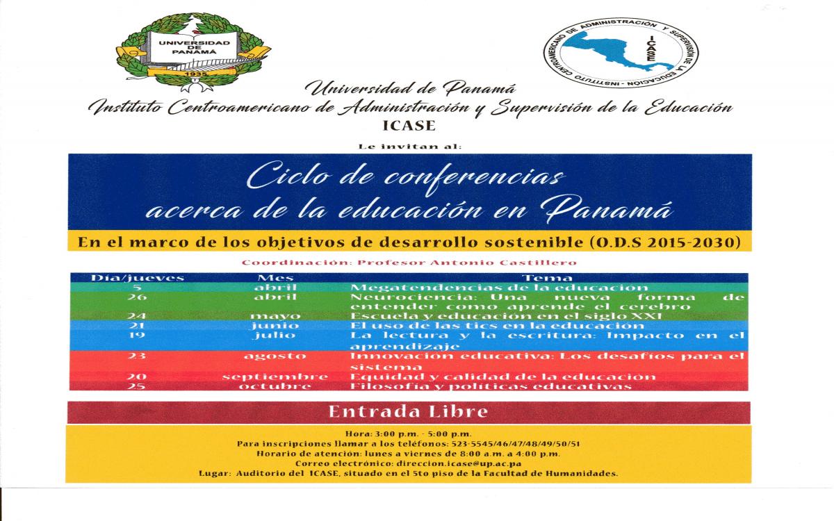 Ciclo de Conferencias acerca de la educacion en Panama,en el marco de los objetivos de desarrollo sostenible(O.D.S. 2015-2030)