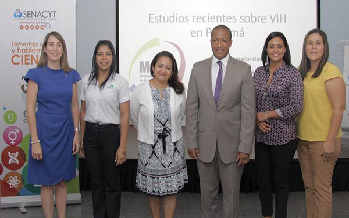 Ing. Milagro Mainieri, Mgter. Dilcia Sambrano, Mgter. Marina Ábrego, Dr. Amador Goodridge, Dra. Ciara Ordóñez y Dra. Idalina Cubilla / Senacyt  